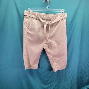 Bevy Womens Khaki Capris With Belt Size 27 Knee Length Casual Style